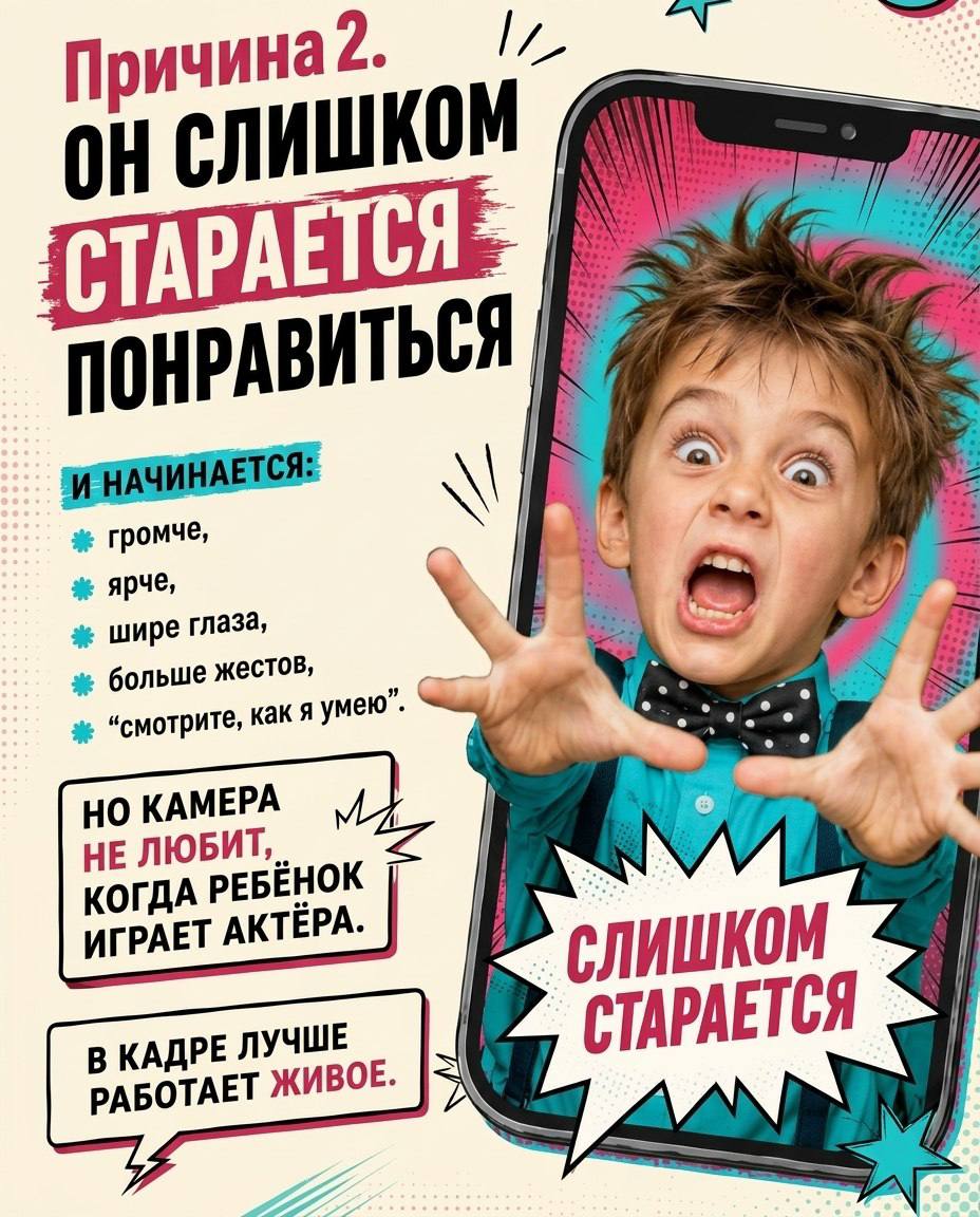 🤫Почему ребёнок раз за разом получает отказ на кастингах?